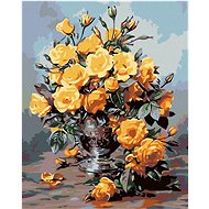 Diamondi - YELLOW ROSES, 40x50 cm, off canvas on frame - Diamond Painting