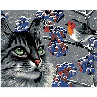 Diamondi - A LOOKING GRAY CAT AND A DOG, 40x50 cm, off canvas on frame - Diamond Painting