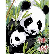 Diamondi - PANDA WITH A BABY, 40x50 cm, stretched canvas on frame - Diamond Painting