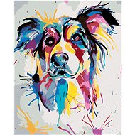 Diamondi - BEAUTIFUL PAINTED DOG, 40x50 cm, without frame and without canvas shut off - Diamond Painting
