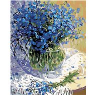 Diamondi - FLOWERS OF BLUE FLOWERS, 40x50 cm, stretched canvas on frame - Diamond Painting