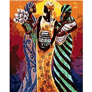 Diamondi - THREE AFRICAN WOMEN, 40x50 cm, stretched canvas on frame - Diamond Painting