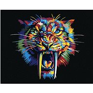 Diamondi - Diamond Painting - COLOURFUL SWAN TIGER, 40x50 cm, Exposed canvas on frame - Diamond Painting