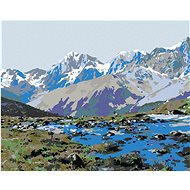 Diamondi - A STREAM IN THE MOUNTAINS, 40x50 cm, stretched canvas on frame - Diamond Painting