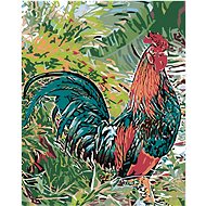 Diamondi - COCK IN THE TRAY, 40x50 cm, off canvas on frame - Diamond Painting