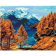 Diamondi - LAKE UNDER THE MOUNTAIN, 40x50 cm, without frame and without canvas shut off - Diamond Painting