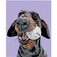 Diamondi - DOG WITH GOLF BALL, 40x50 cm, without frame and without canvas shut off - Diamond Painting