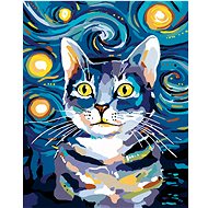 Diamondi - CAT UNDER THE NIGHT SKY, 40x50 cm, without frame and without canvas switching off - Diamond Painting