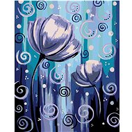 Diamondi - FLOWERS AND SPIRALS, 40x50 cm, stretched canvas on frame - Diamond Painting