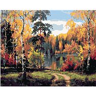 Diamondi - WINTER LAKE, 40x50 cm, off canvas on frame - Diamond Painting