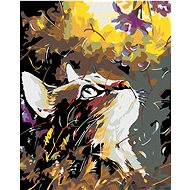 Diamondi - Cat in the Moonflower, 40x50 cm, off canvas on frame - Diamond Painting