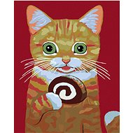 Diamondi - CAT WITH A ROLE, 40x50 cm, without frame and without canvas shut off - Diamond Painting