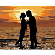 Diamondi - LOVERS ON THE BEACH, 40x50 cm, stretched canvas on frame - Diamond Painting