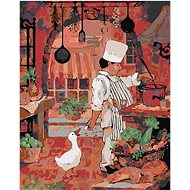 Diamondi - CHEF FEEDING HUSSU, 40x50 cm, without frame and without canvas shut off - Diamond Painting