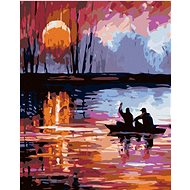 Diamondi - SUNSET ON A LAKE, 40x50 cm, without frame and without canvas shut off - Diamond Painting