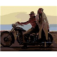 Diamondi - LOVERS ON A MOTORCYCLE, 40x50 cm, without frame and without canvas shut off - Diamond Painting