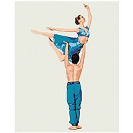 Diamondi - DANCING BLUE COUPLE, 40x50 cm, stretched canvas on frame - Diamond Painting