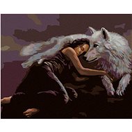 Diamondi - UNDER THE PROTECTION OF A WOLF, 40x50 cm, stretched canvas on frame - Diamond Painting