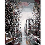Diamondi - A WALK THROUGH THE EVENING STREET, 40x50 cm, stretched canvas on frame - Diamond Painting