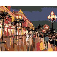 Diamondi - EVENING WALK THROUGH THE CITY UNDER THE PALMS, 40x50 cm, without frame and without switch - Diamond Painting