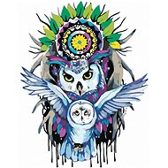 Diamondi - OWLS AND MANDALA, 40x50 cm, without frame and without canvas shut off - Diamond Painting