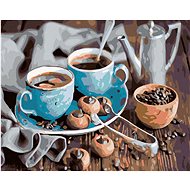 Diamondi - Diamond painting - BLUE COFFEE CUPS - Diamond Painting