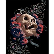Diamondi - Skull Wrapped in Roses, 40x50 cm, stretched canvas on frame - Diamond Painting