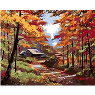 Diamondi - COTTAGE IN THE WINTER FOREST, 40x50 cm, stretched canvas on frame - Diamond Painting