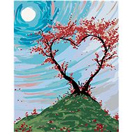 Diamondi - HILL HANGING IN THE SHAPE OF A HEART, 40x50 cm, off canvas on frame - Diamond Painting