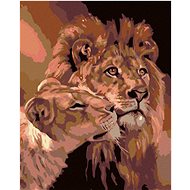 Diamondi - Diamond painting - LION WITH A LION, 40x50 cm, without frame and without canvas shut off - Diamond Painting