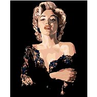 Diamondi - MARILYN IN THE BLACK DRESS, 40x50 cm, stretched canvas on frame - Diamond Painting