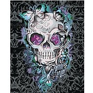 Diamondi - Skull with butterflies and flowers, 40x50 cm, off canvas on frame - Diamond Painting
