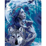 Diamondi - WOLF WOMAN, 40x50 cm, without frame and without canvas shut off - Diamond Painting