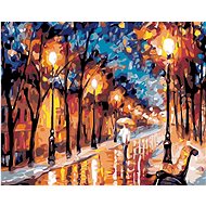 Diamondi - EVENING STREET, 40x50 cm, stretched canvas on frame - Diamond Painting