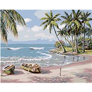 Diamondi - Diamond painting - VILLAGE ON THE BEACH, 40x50 cm, Off canvas on frame - Diamond Painting
