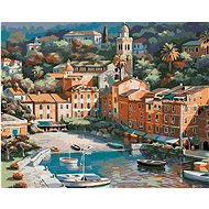 Diamondi - SMALL ITALIAN TOWN, 40x50 cm, stretched canvas on frame - Diamond Painting