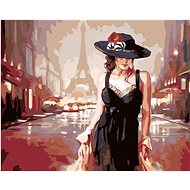 Diamondi - WOMAN IN PARIS, 40x50 cm, unframed and without canvas - Diamond Painting