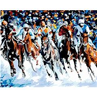 Diamondi - HORSES AND JOCKEYS, 40x50 cm, stretched canvas on frame - Diamond Painting