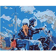 Diamondi - RIDING ON A MOTORCYCLE, 40x50 cm, stretched canvas on frame - Diamond Painting