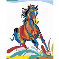 Diamondi - COLOUR HORSE, 40x50 cm, stretched canvas on frame - Diamond Painting