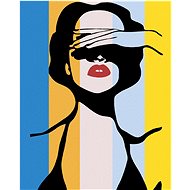 Diamondi - LADY LOOKING UP, 40x50 cm, stretched canvas on frame - Diamond Painting