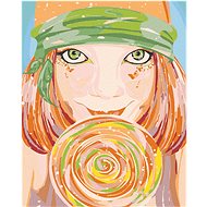 Diamondi - GREEN EYED WOMAN AND LIZZIE, 40x50 cm, stretched canvas on frame - Diamond Painting