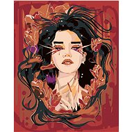 Diamondi - WOMAN IN RED IMAGE, 40x50 cm, stretched canvas on frame - Diamond Painting