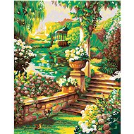 Diamondi - Diamond painting - BEAUTIFUL FLOWER GARDEN WITH ALTAN, 40x50 cm, without frame and withou - Diamond Painting