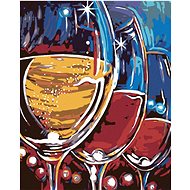 Diamondi - THREE GLASSES OF WINE, 40x50 cm, without frame and without canvas shut off - Diamond Painting