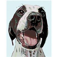 Diamondi - HAPPY DOG, 40x50 cm, off canvas on frame - Diamond Painting