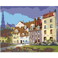 Diamondi - ROW HOUSES, 40x50 cm, off canvas on frame - Diamond Painting