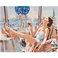 Diamondi - RESTING WOMAN WITH A GLASS OF WINE, 40x50 cm, off canvas on frame - Diamond Painting
