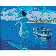 Diamondi - Diamond painting - BALANCING OVER THE SEA AND A FLOATING BOAT, 40x50 cm, Off canvas on fr - Diamond Painting