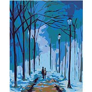 Diamondi - WINTER WALK UNDER THE LAMP, 40x50 cm, without frame and without canvas switching off - Diamond Painting